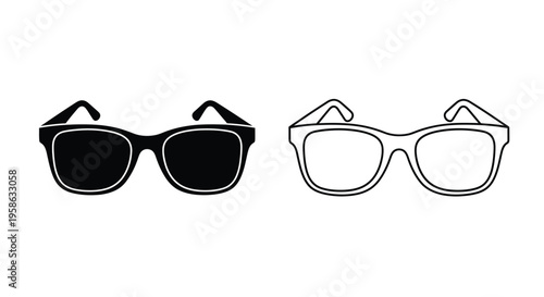 Two pairs of sunglasses one dark and one light in silhouette