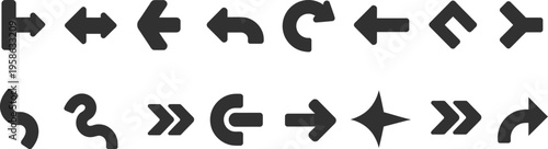 Reply Arrow Silhouette Icons, vector