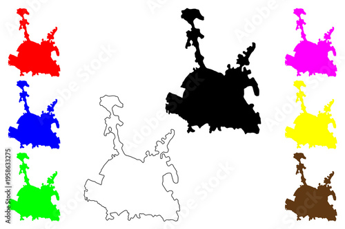 Isparta city (Republic of Türkiye, Turkey) map vector illustration, scribble sketch Isparta map