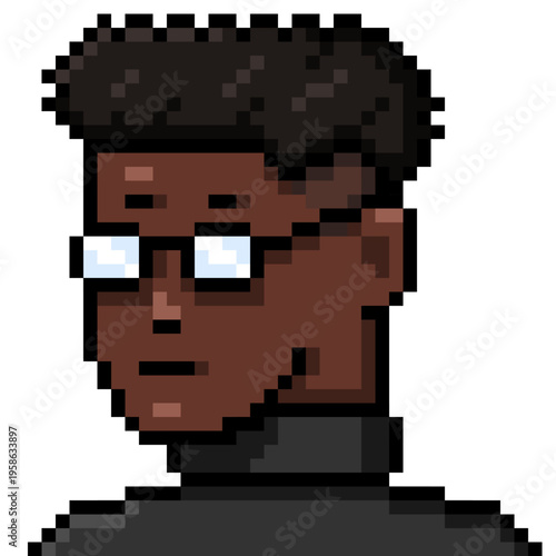 Vector Pixel Art Portrait of Man in Glasses