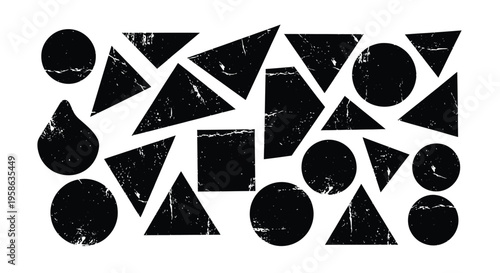 Abstract geometric shapes in black and white a striking silhouette