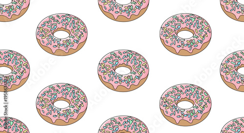 Donuts with colorful sprinkles on top.