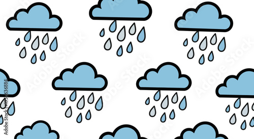 Rain Cloud Weather Symbol Illustration.