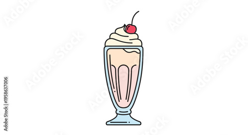 Colorful illustration of a milkshake.