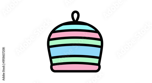 Colorful striped baby beanie hat.