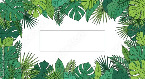 frame with palm leaves