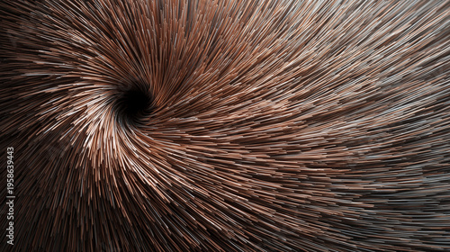 macro iron filings forming circular magnetic pattern, extreme detail, scientific photography style