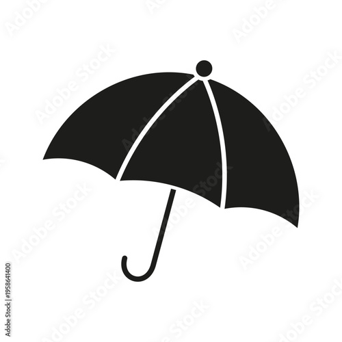 Umbrella Solid Icon. Weather Protection, Rain Shield, And Sunshade Silhouette Symbol. Personal Safety And Outdoor Gear Representation. Isolated Vector Illustration