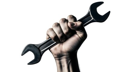Labor day tribute hand holding adjustable wrench symbolizing workers' strength and dedication on labor day