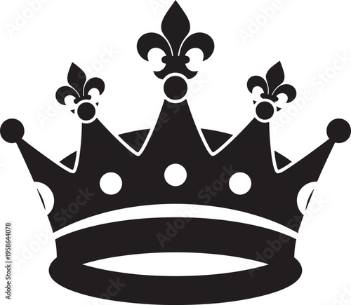Royal crown silhouette with fleur de lis details