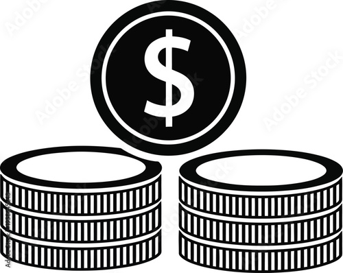 Stack of coins with dollar sign