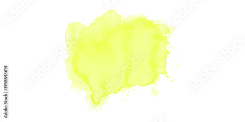 Photos Vibrant yellow watercolor splash on black background artistic paint blotch textu