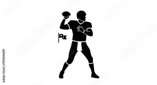 American football player throwing ball.