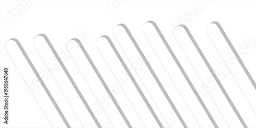 Clean abstract background featuring rounded white diagonal bars with subtle soft gray shadows over a solid white backdrop. eps10
