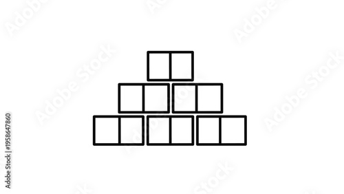 Pyramid structure made of blocks representing hierarchical organization, foundational strength, building blocks of success, and growth.