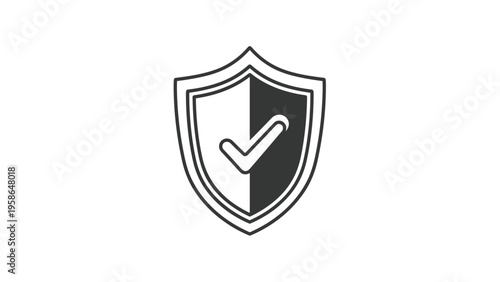 Shield icon with checkmark representing security, protection, verification, quality assurance, and trusted business standards.