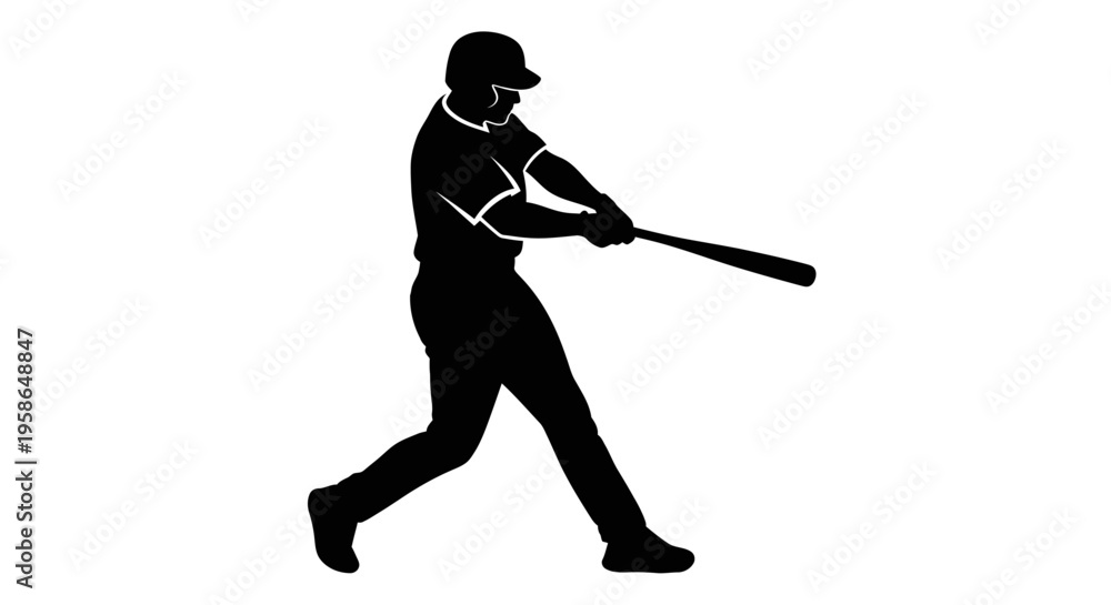 Obraz premium Baseball player swinging a bat.