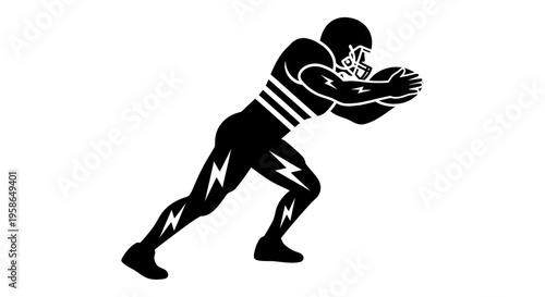 American football player in action pose.