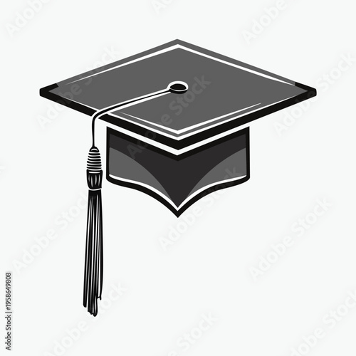 Graduation cap illustration on white background vector symbol education
