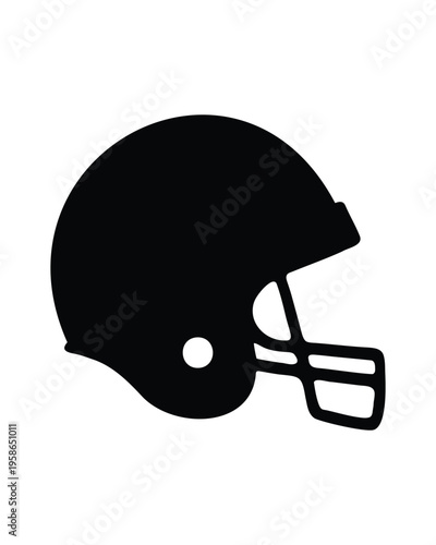 American football helmet silhouette vector black and white