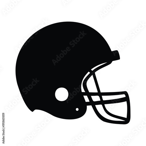 American football helmet silhouette vector black and white