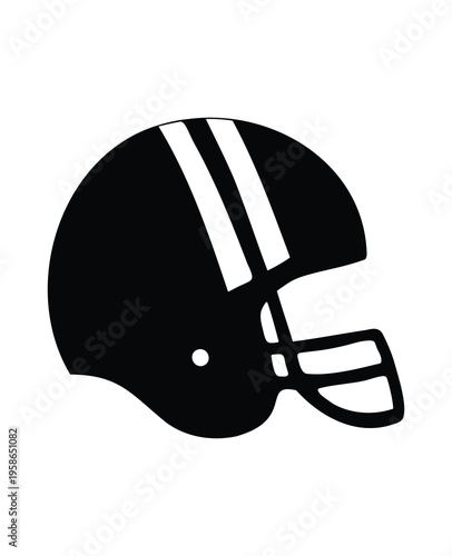 American football helmet silhouette vector black and white