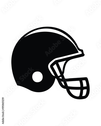 American football helmet silhouette vector black and white