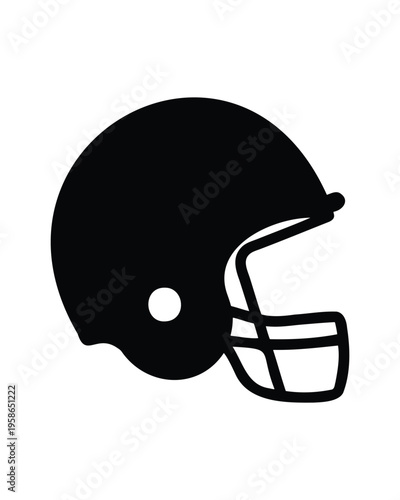 American football helmet silhouette vector black and white