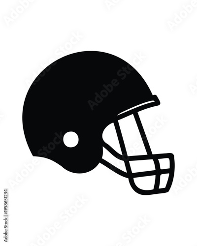 American football helmet silhouette vector black and white