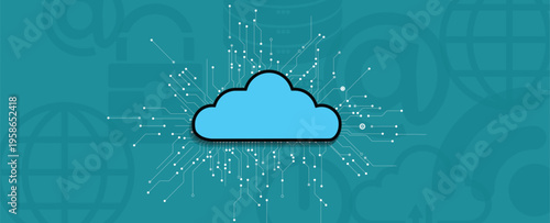 Cloud smart concept technology innovation background and network security