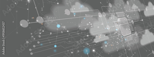 Cloud smart concept technology innovation background and network security