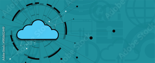 Cloud smart concept technology innovation background and network security