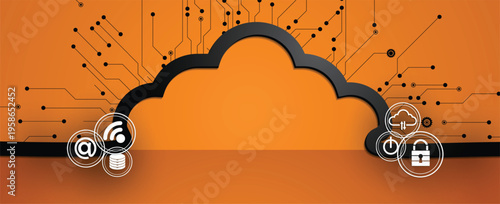 Cloud smart concept technology innovation background and network security