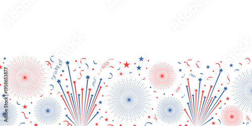 Patriotic fireworks and stars on for celebration