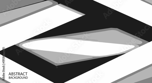 Abstract Geometric Pattern in Monochrome Lines Shapes and Overlapping Forms for Modern Backgrounds and Creative Designs grayscale