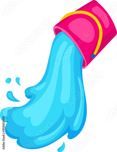 Pink Cup Pouring Water Splash Festival