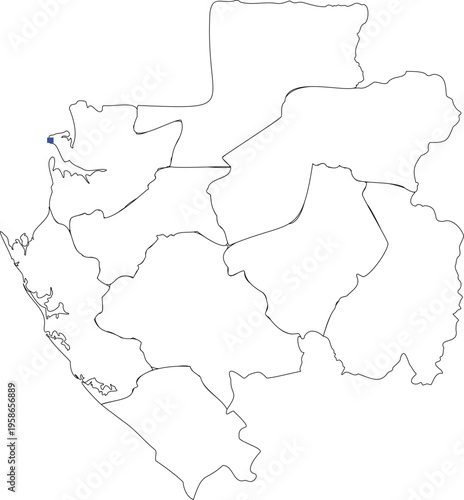 Outline capital mark of Gabon on white background 