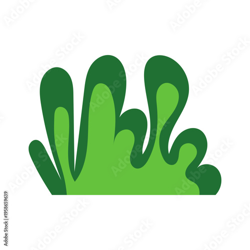 A vibrant green graphic illustration of plants growing naturally