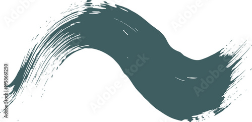 Teal brush stroke isolated on transparent background for graphic design and artistic use  a single smooth teal wave