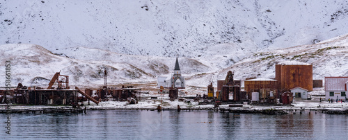 Obraz na plátně Grytviken old whaling, station where Shakleton is buried South Geogia