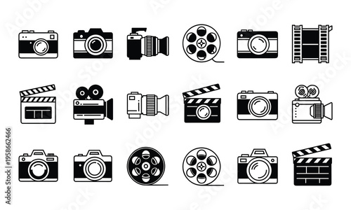 Collection of film and photography icons