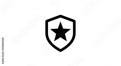 Free Download A minimalist shield icon with a star symbol in the center, representing protection and excellence in a simple, flat design. - GFXLoad