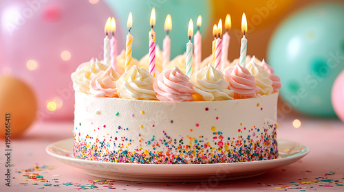 Birthday cake with candles
