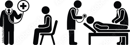 Illustrating a doctor conducting a thorough physical examination of a patient in a clinic