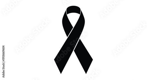 Black ribbon awareness symbol a simple and poignant design silhouette