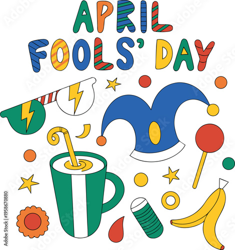 April fools' day celebration logo