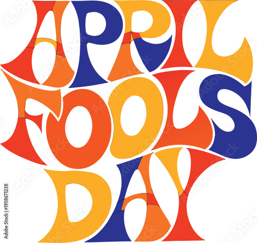 April fool's day colorful jester hats logo