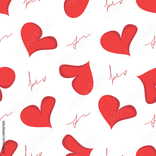 seamless background with hearts