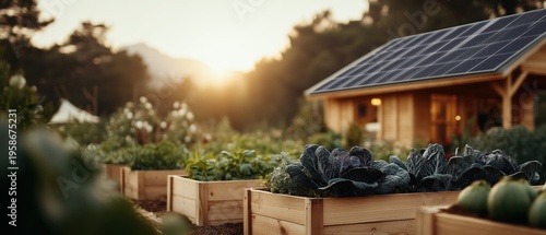Raised Vegetable Beds Solar Shed Warm Sunset Garden