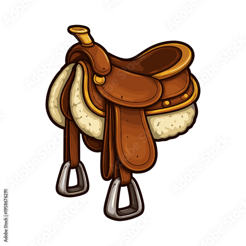 Horse saddle icon logo flat vector design